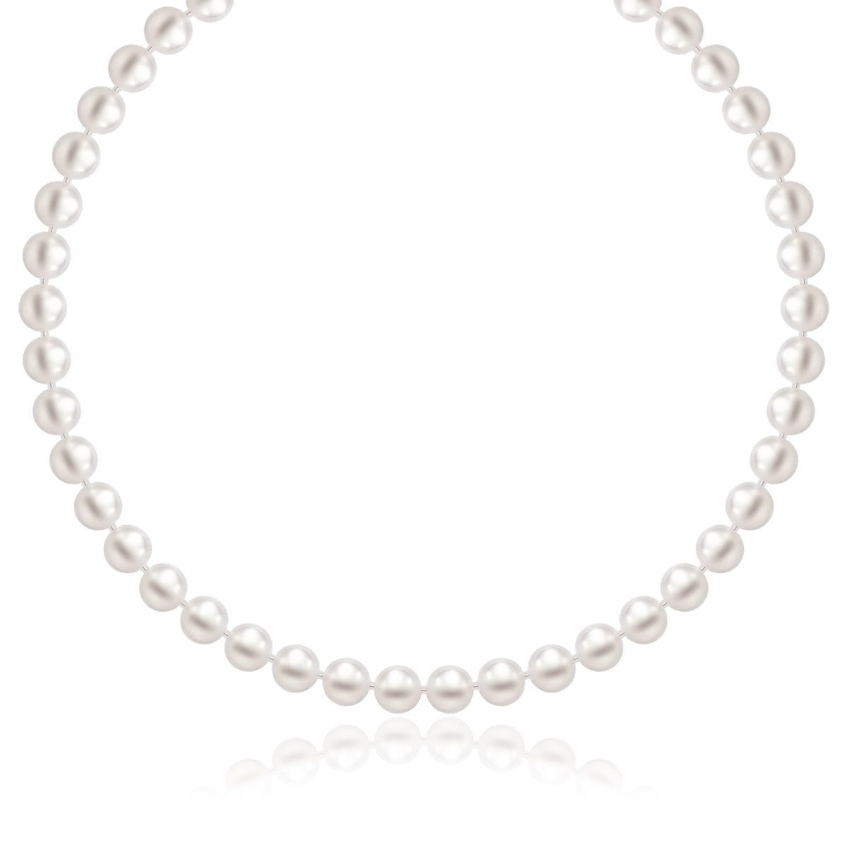 14k Yellow Gold Necklace with White Freshwater Cultured Pearls (6.0mm to 6.5mm) by Bids.com