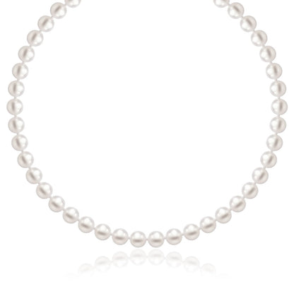 14k Yellow Gold Necklace with White Freshwater Cultured Pearls (6.0mm to 6.5mm) by Bids.com