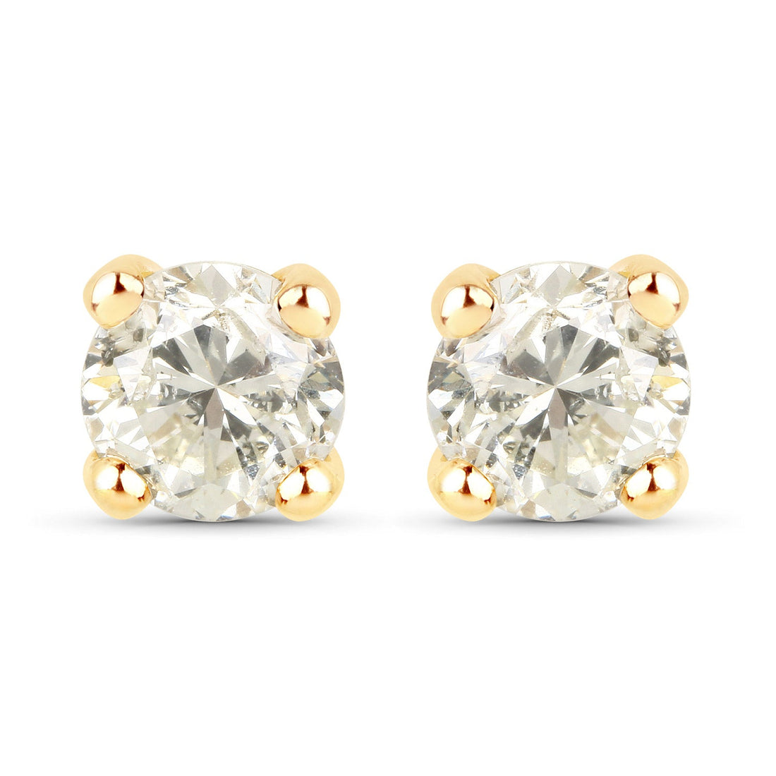 1.01 Carat Genuine LB Diamond 14K Yellow Gold Earrings by Bids.com