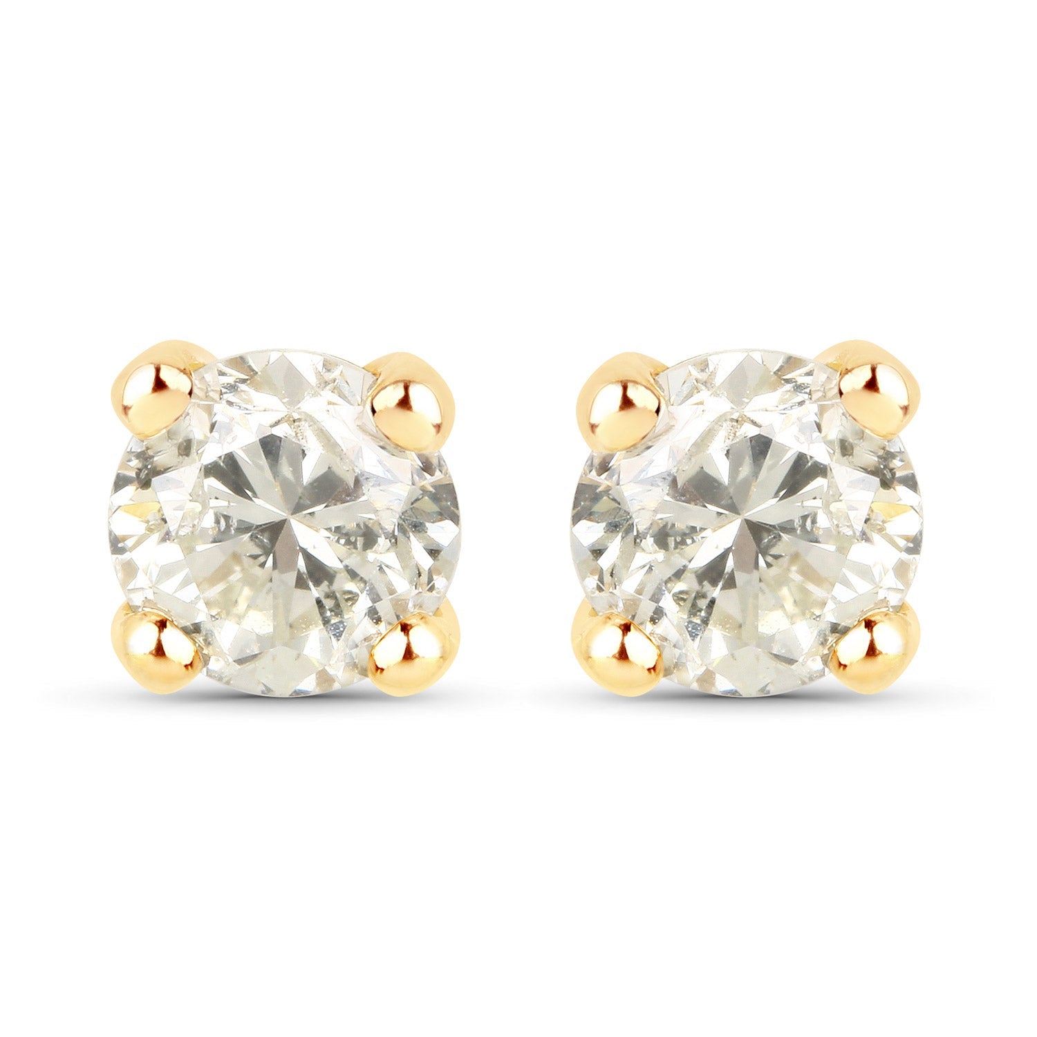 1.01 Carat Genuine LB Diamond 14K Yellow Gold Earrings by Bids.com