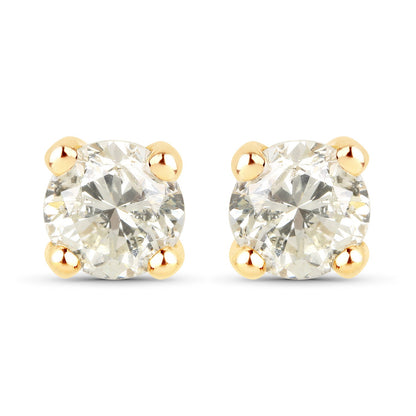 1.01 Carat Genuine LB Diamond 14K Yellow Gold Earrings by Bids.com
