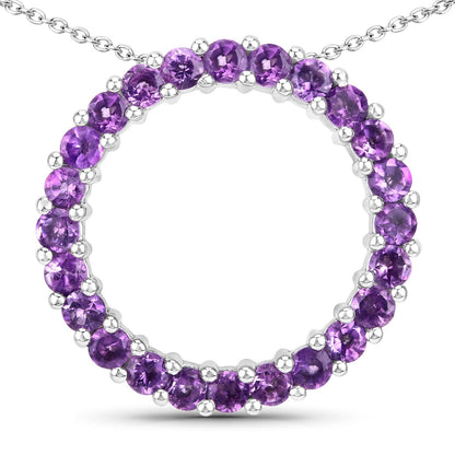 0.72 Carat Genuine Amethyst .925 Sterling Silver Pendant  DestGlow