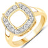 0.48 Carat Genuine White Diamond 14K Yellow Gold Semi Mount Ring - holds 8x8mm Cushion Gemstone by Bids.com