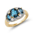 14K Yellow Gold Plated 2.77 Carat Genuine London Blue Topaz and White Topaz .925 Sterling Silver Ring by Bids.com