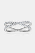 Sparkala™ Platinum Over Pure Sterling Silver Crisscross Ring by Sparkala