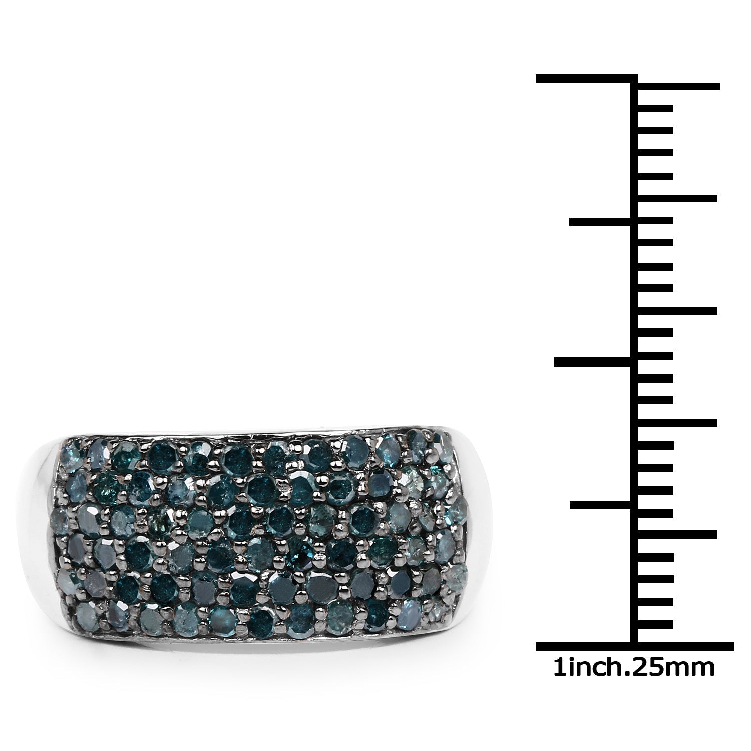 1.17 Carat Genuine Blue Diamond .925 Sterling Silver Ring by Bids.com