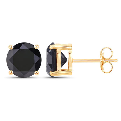 4.77 Carat Genuine Black Diamond 14K Yellow Gold Earrings  DestGlow