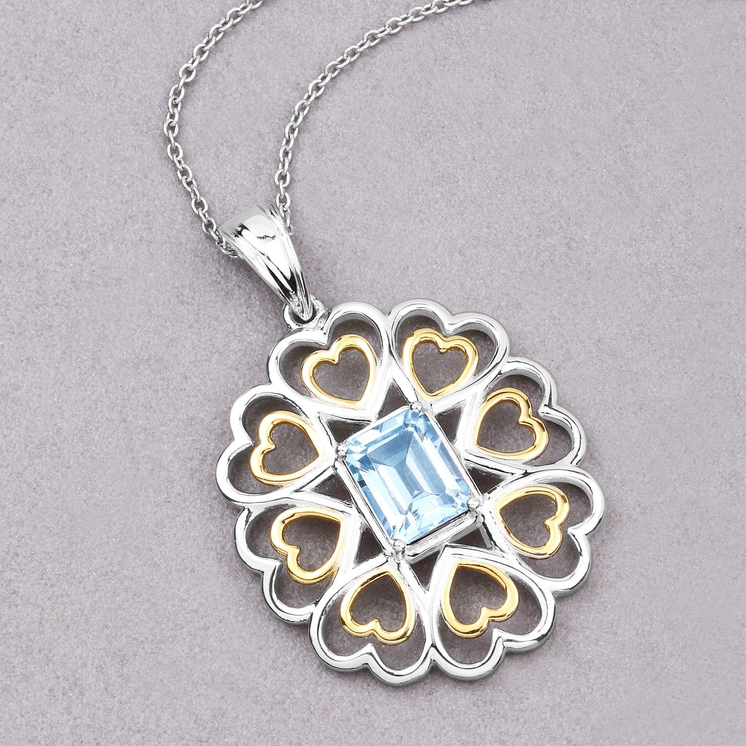 2.60 Carat Genuine Blue Topaz .925 Sterling Silver Pendant by Bids.com