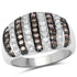 0.83 Carat Genuine Champagne Diamond and White Diamond .925 Sterling Silver Ring by Bids.com