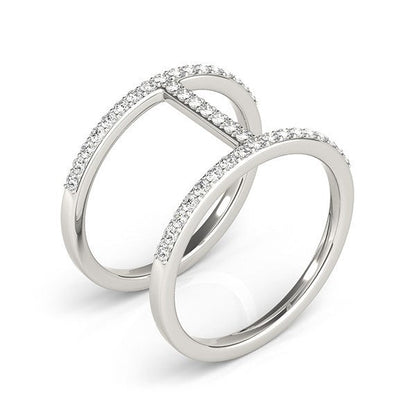 14k White Gold Dual Band Bridge Style Diamond Ring (3/8 cttw) by Bids.com