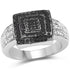 0.55 Carat Genuine Black Diamond and White Diamond .925 Sterling Silver Ring by Bids.com