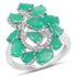 3.57 Carat Genuine Emerald and White Diamond .925 Sterling Silver Ring by Bids.com