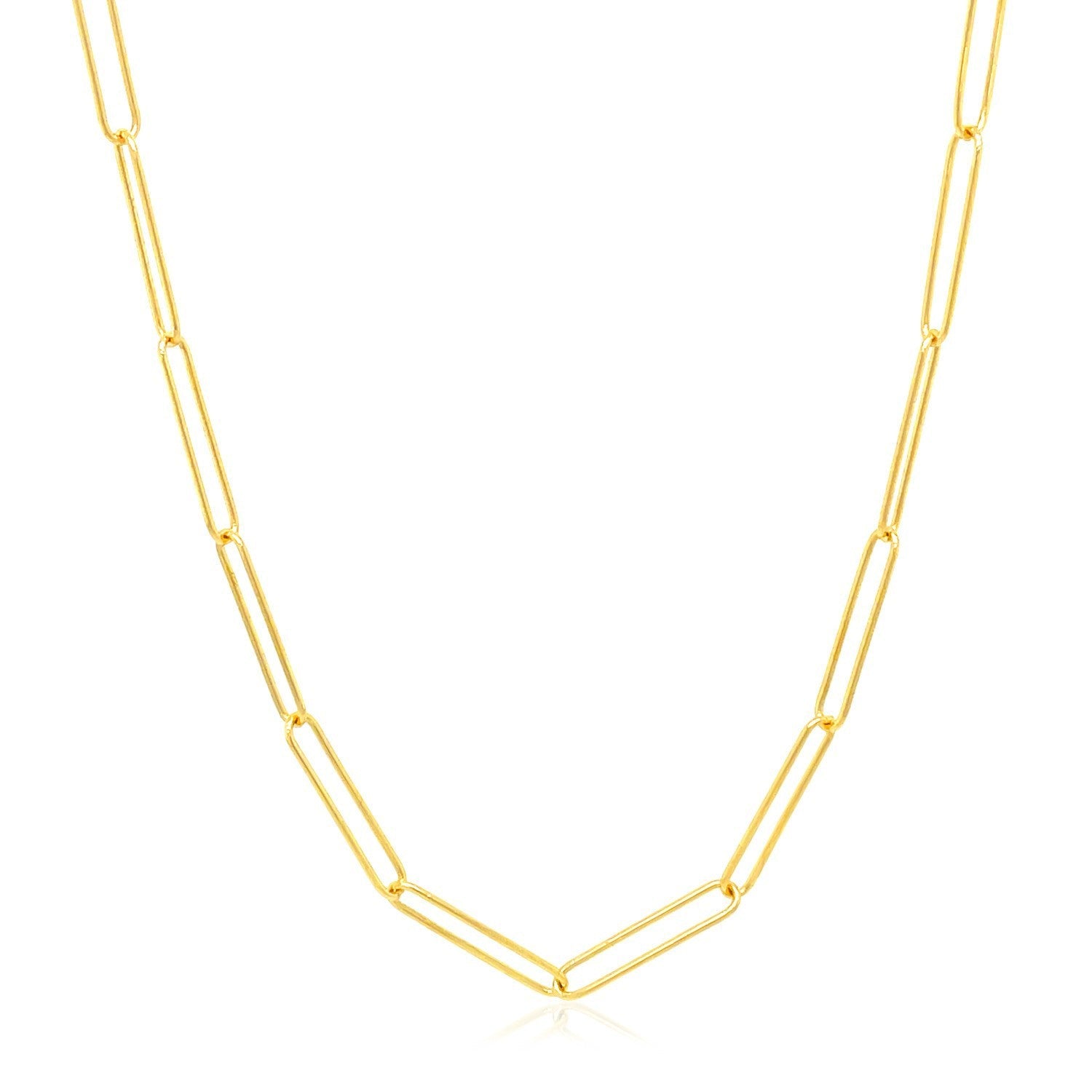 14k Yellow Gold Wire Paperclip Chain (2.7mm) by Bids.com