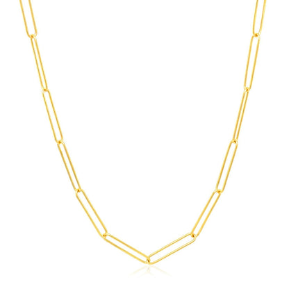 14k Yellow Gold Wire Paperclip Chain (2.7mm) by Bids.com