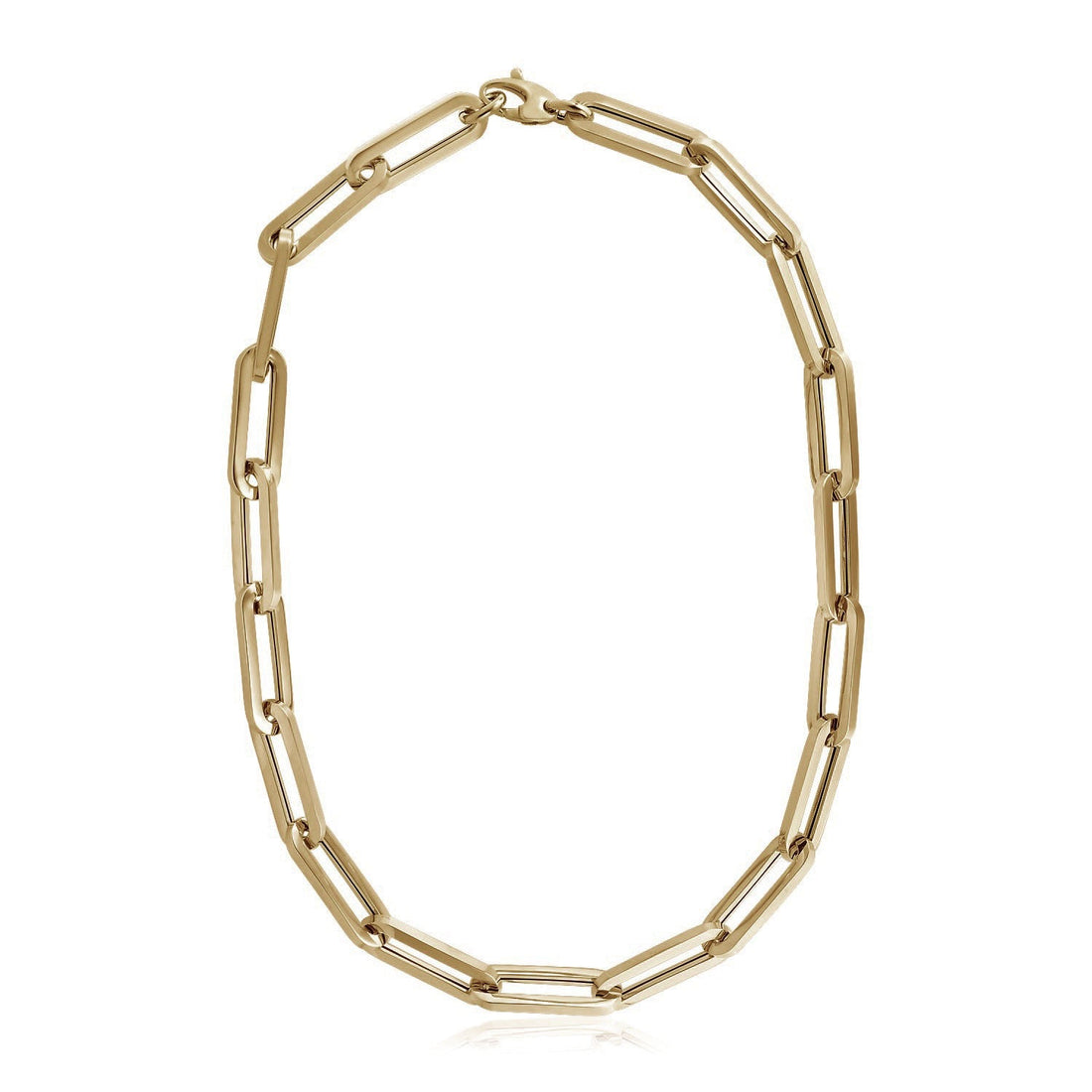 14k Yellow Gold Extra Wide Paperclip Chain Necklace by Bids.com