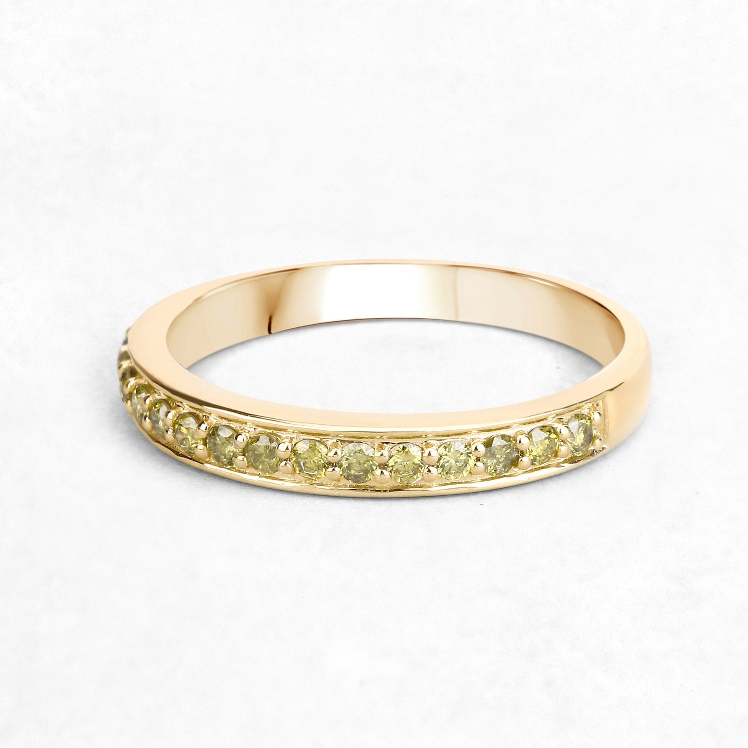 0.32 Carat Genuine Yellow Diamond 14K Yellow Gold Ring (I1-I2)  DestGlow