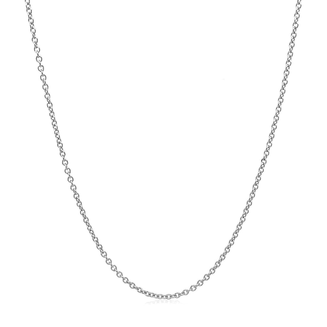 14k White Gold Round Cable Link Chain 1.3mm by Bids.com