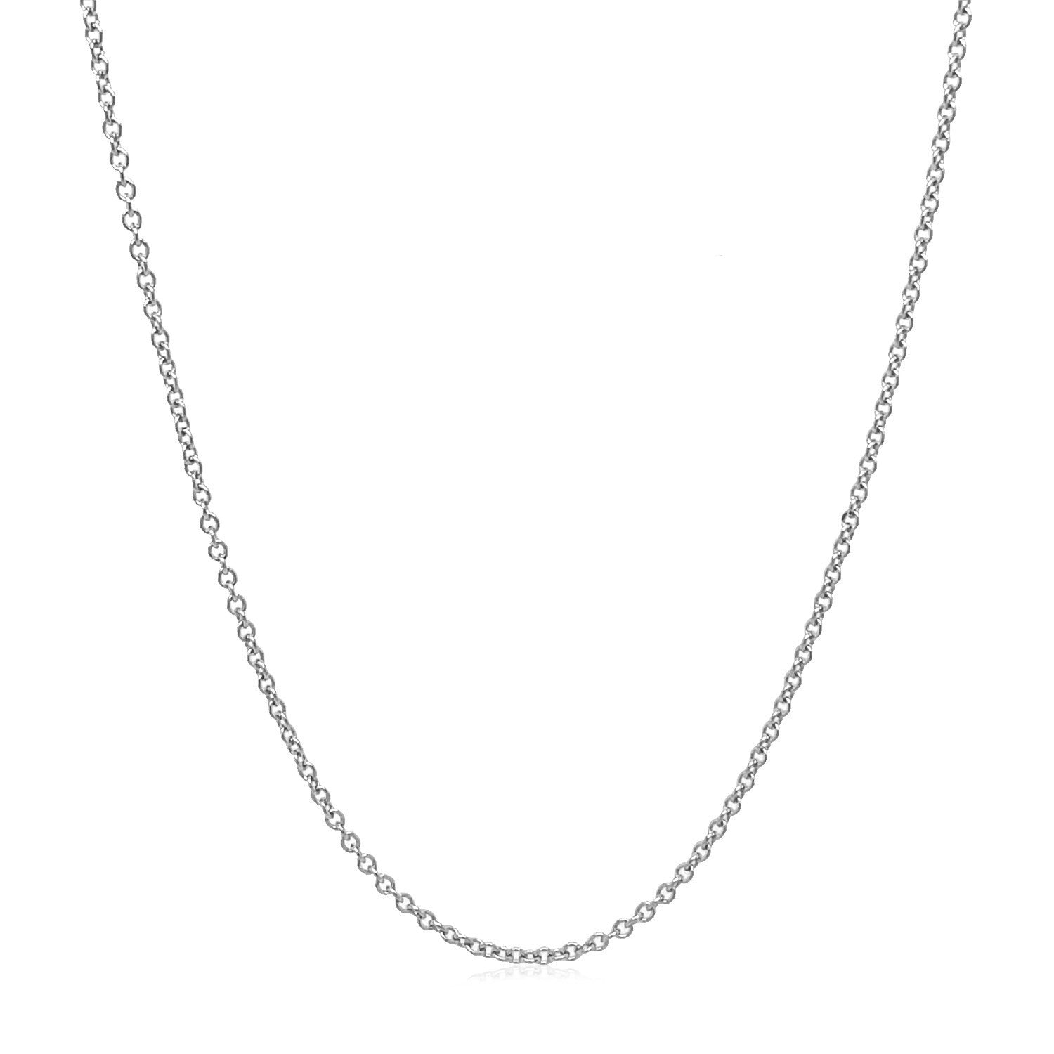 14k White Gold Round Cable Link Chain 1.3mm by Bids.com
