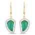 7.56 Carat Genuine Colombian Emerald and White Diamond 14K Yellow Gold Earrings by Bids.com