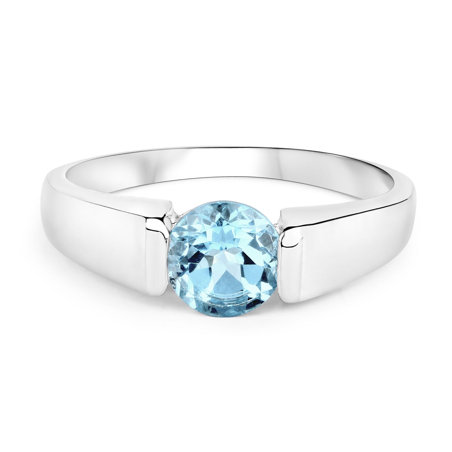 1.05 Carat Genuine Blue Topaz .925 Sterling Silver Ring  DestGlow