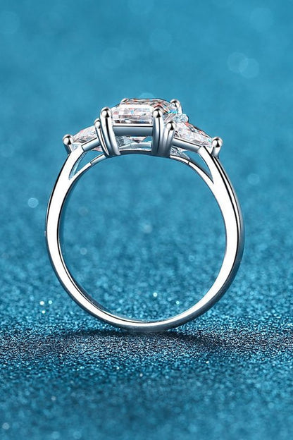 3 Carat Radiant-Cut Sparkala™ 925 Sterling Silver Rhodium-Plated Ring by Sparkala