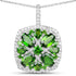 3.25 Carat Genuine Chrome Diopside and White Zircon .925 Sterling Silver Pendant by Bids.com