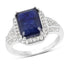 4.80 Carat Glass Filled Sapphire and White Topaz .925 Sterling Silver Ring by Bids.com