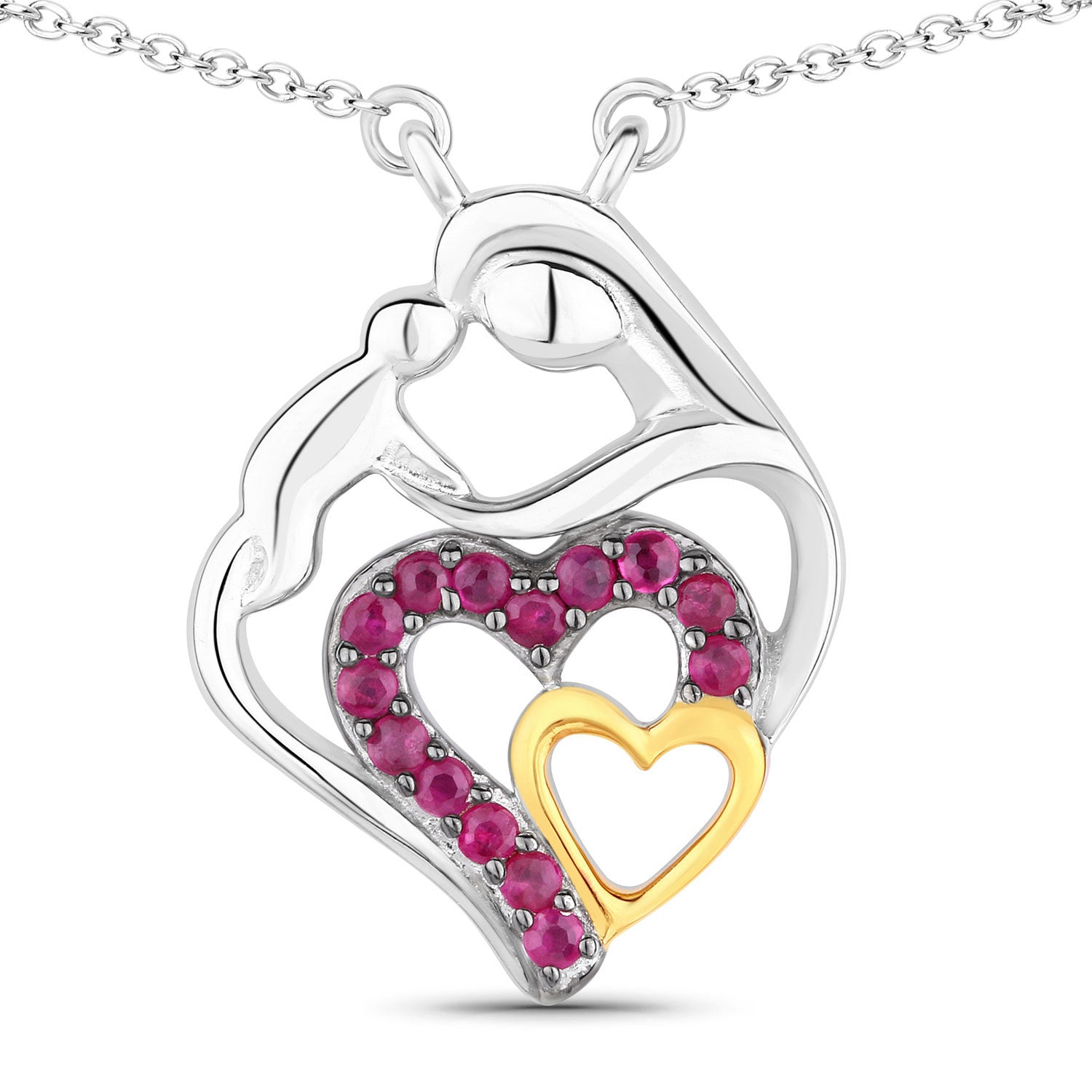 0.28 Carat Genuine Ruby .925 Sterling Silver Pendant by Bids.com