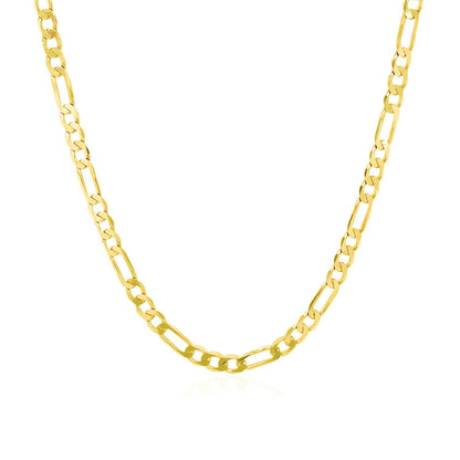 3.1mm 14k Yellow Gold Solid Figaro Chain by Bids.com