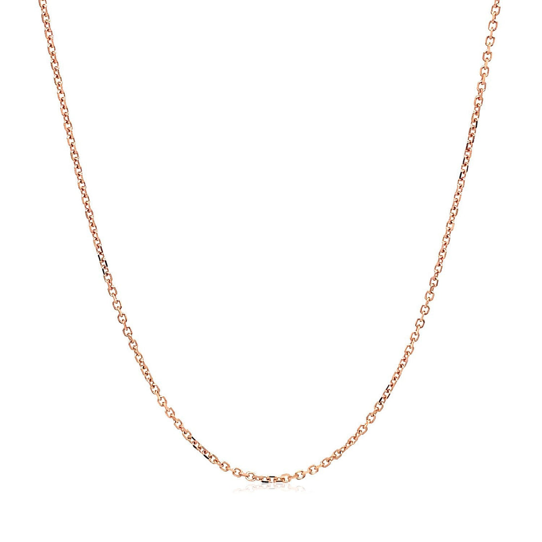 14k Rose Gold Diamond Cut Cable Link Chain 1.1mm by Bids.com