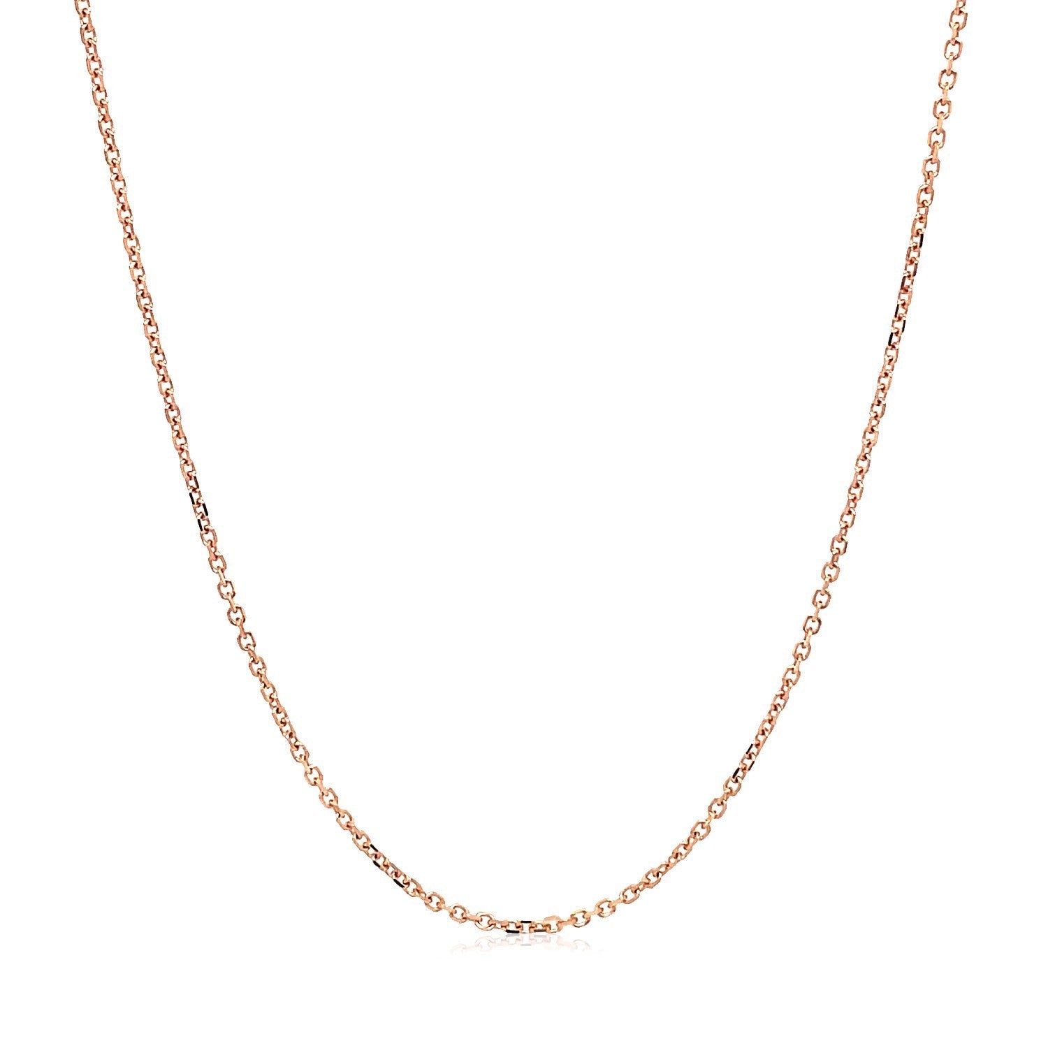 14k Rose Gold Diamond Cut Cable Link Chain 1.1mm by Bids.com