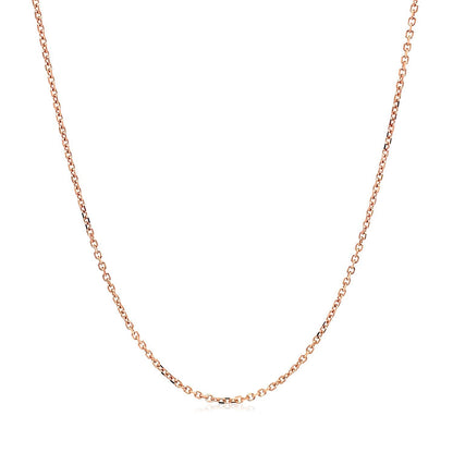 14k Rose Gold Diamond Cut Cable Link Chain 1.1mm by Bids.com