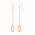 Textured Pear Shaped Long Drop Earrings in 14k Rose Gold by Bids.com