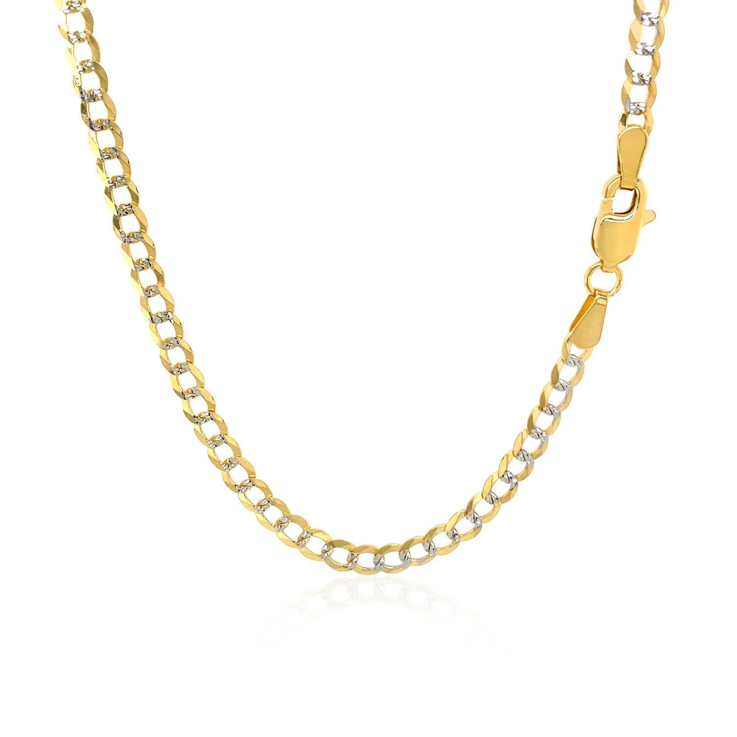 3.2 mm 14k Two Tone Gold Pave Curb Chain by Bids.com