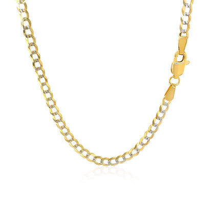 3.2 mm 14k Two Tone Gold Pave Curb Chain by Bids.com