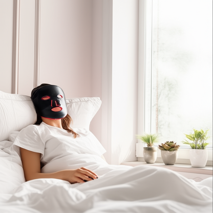 Eco Face proCLEAR LED Mask Jet Black - Red & Near Infrared Light Therapy for Anti-Aging - DestGlow