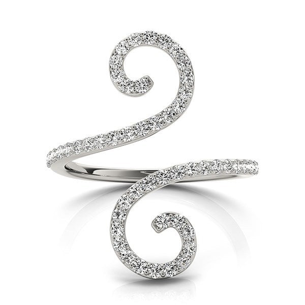 14k White Gold Diamond Open Flourish Style Ring (1/2 cttw) by Bids.com