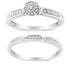 .925 Sterling Silver Diamond Accent Frame Twist Shank Bridal Set Ring and Band (I-J Color, I3 Clarity) - Size 7 by Bids.com