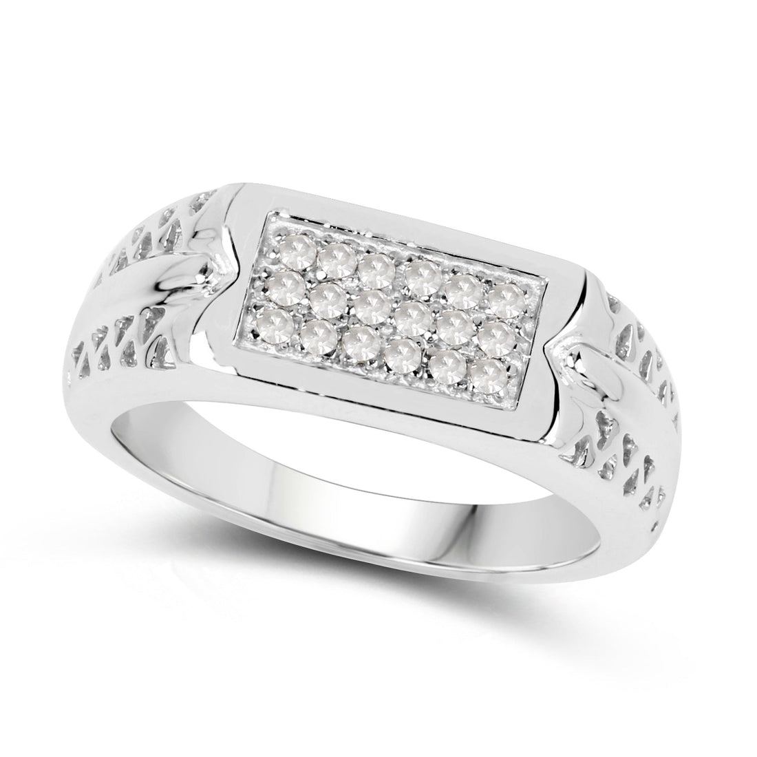 0.27 Carat Genuine White Diamond .925 Sterling Silver Ring by Bids.com