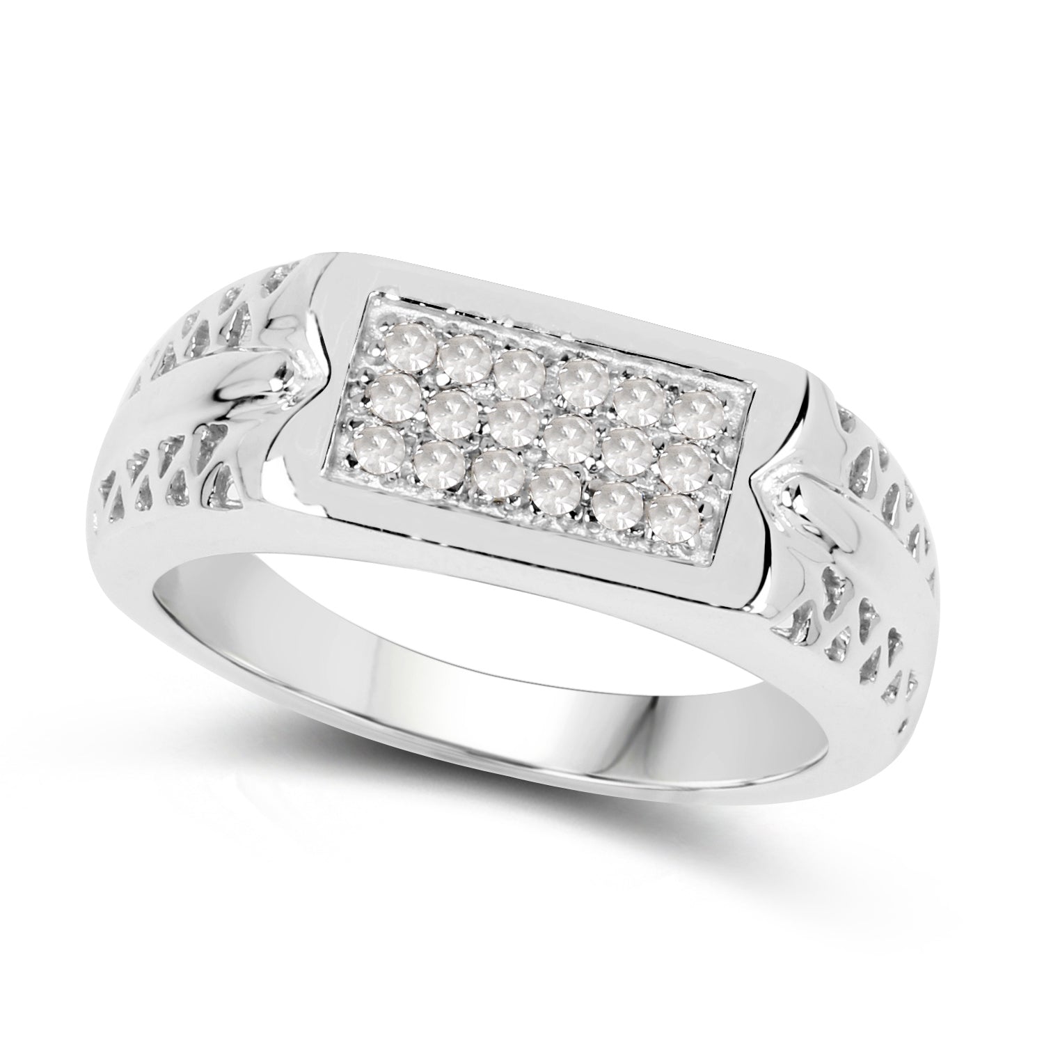 0.27 Carat Genuine White Diamond .925 Sterling Silver Ring by Bids.com