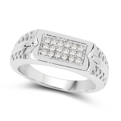 0.27 Carat Genuine White Diamond .925 Sterling Silver Ring by Bids.com