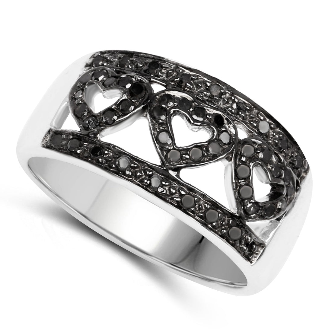 0.32 Carat Genuine Black Diamond .925 Sterling Silver Ring by Bids.com
