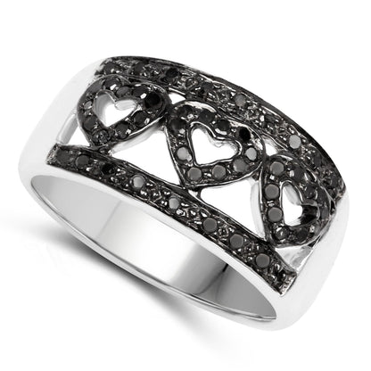 0.32 Carat Genuine Black Diamond .925 Sterling Silver Ring by Bids.com