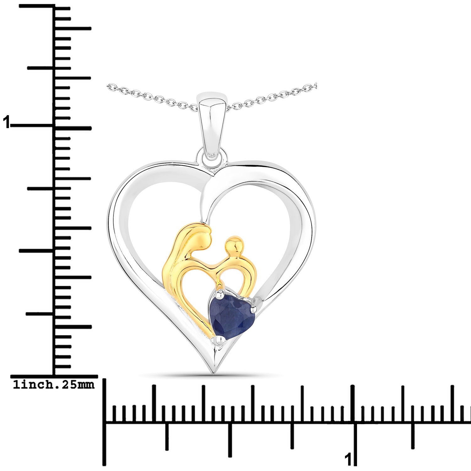 0.50 Carat Genuine Blue Sapphire .925 Sterling Silver Pendant by Bids.com