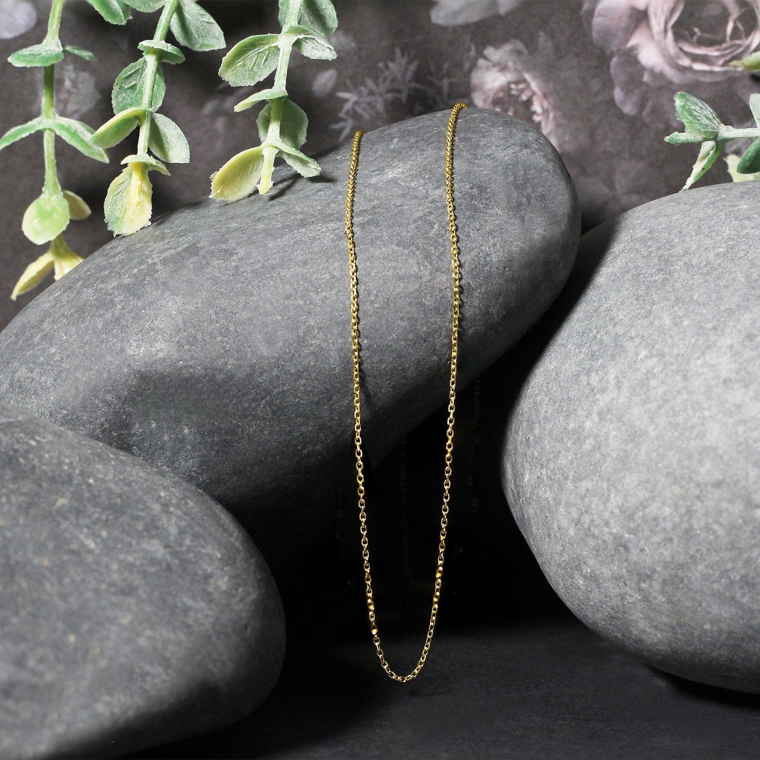 14k Yellow Gold Diamond Cut Cable Link Chain 0.8mm by Bids.com