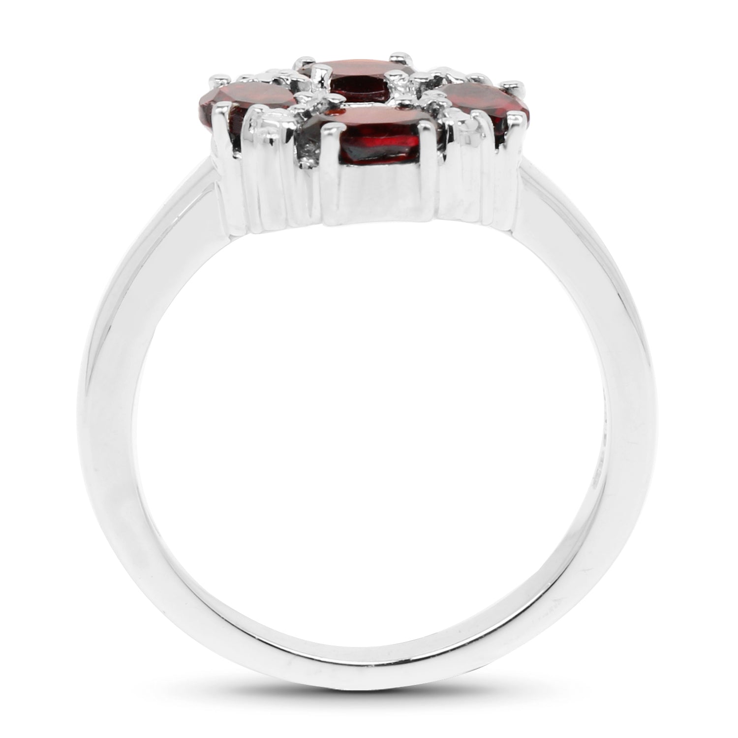 2.02 Carat Genuine Garnet &amp; White Topaz .925 Sterling Silver Ring by Bids.com