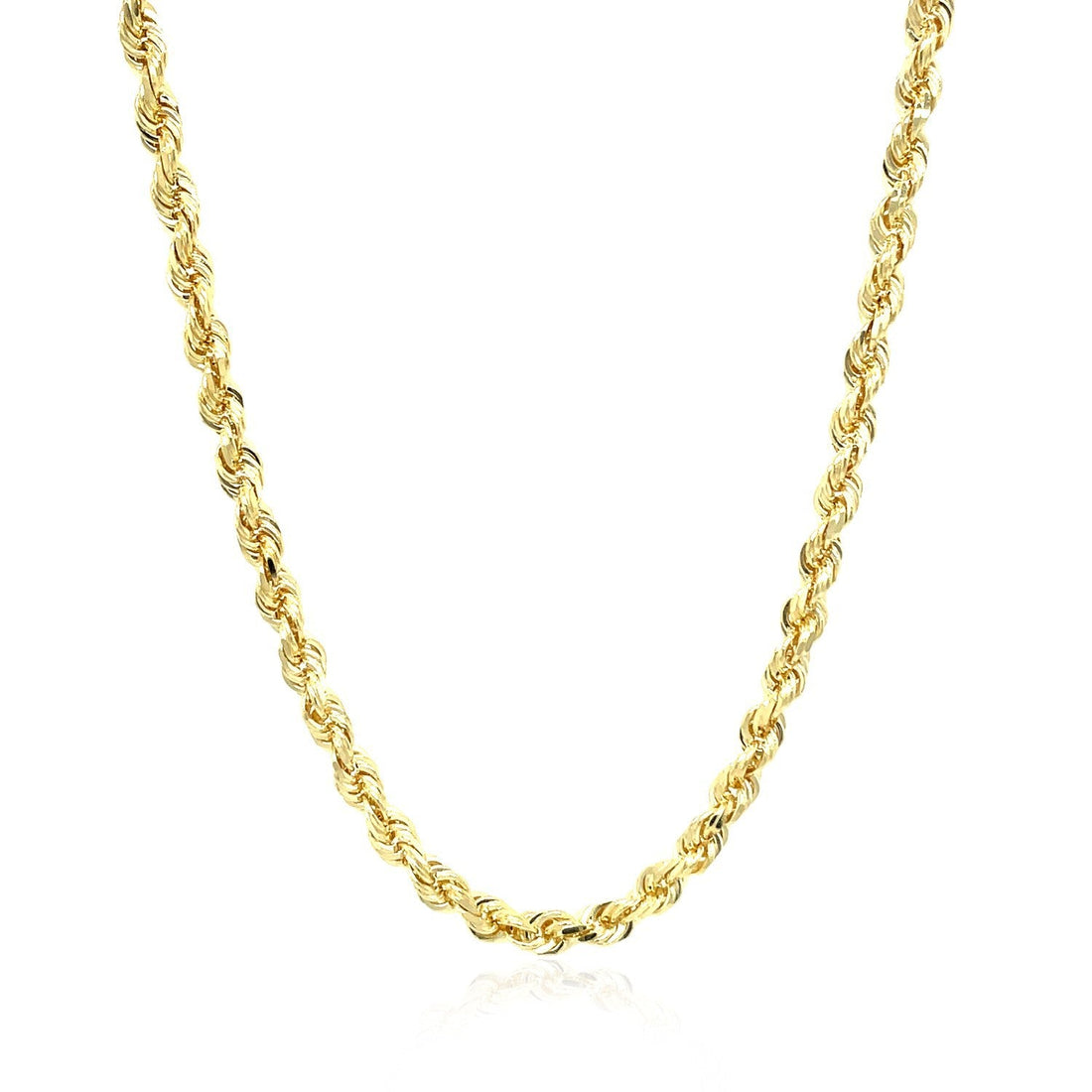 3.5mm 10k Yellow Gold Solid Diamond Cut Rope Chain by Bids.com