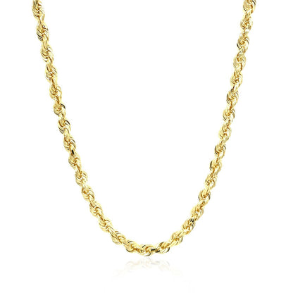 3.5mm 10k Yellow Gold Solid Diamond Cut Rope Chain by Bids.com