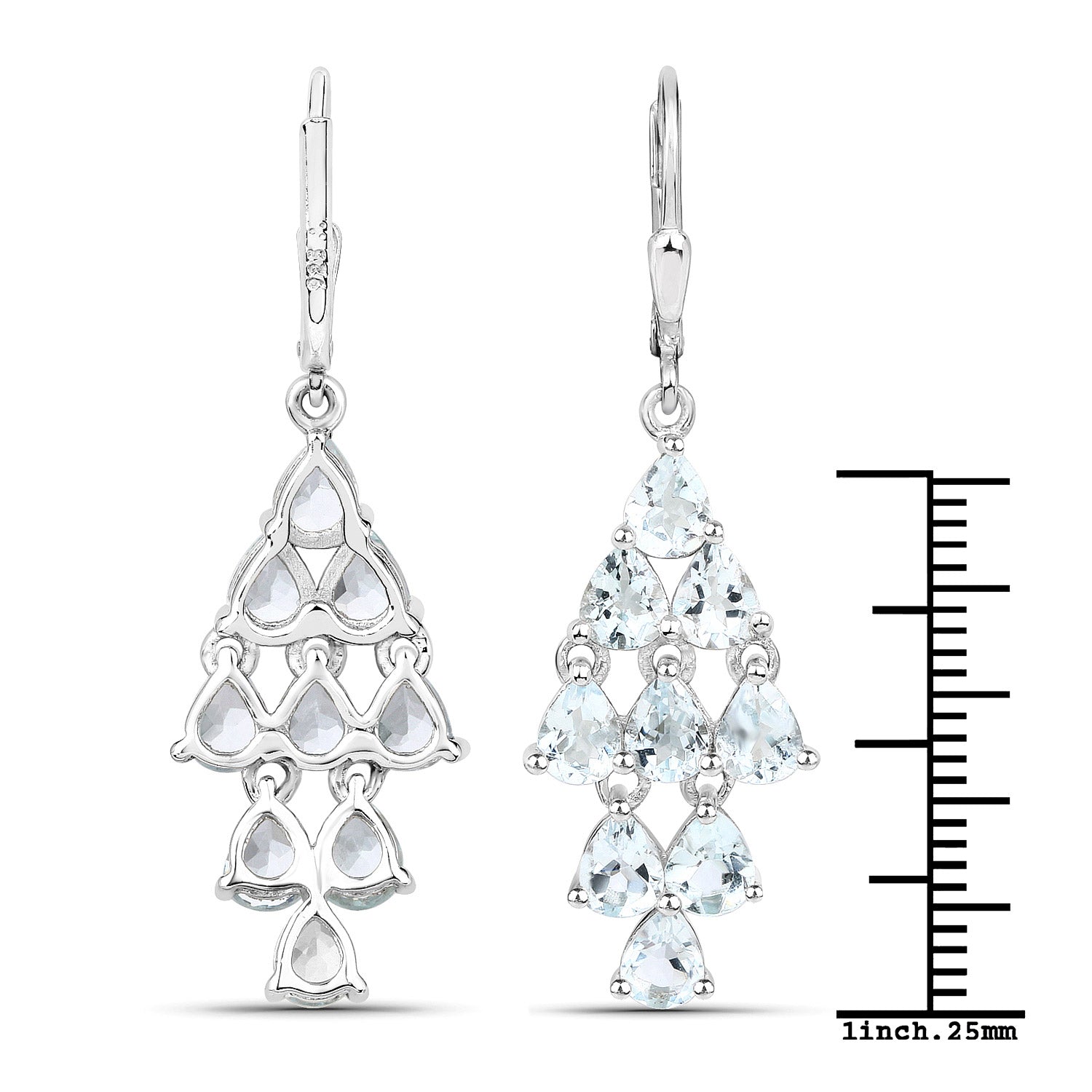 3.96 Carat Genuine Aquamarine .925 Sterling Silver Earrings by Bids.com