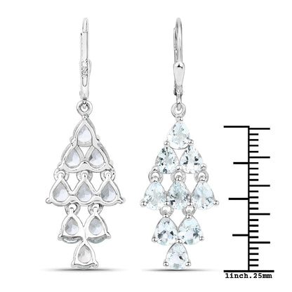 3.96 Carat Genuine Aquamarine .925 Sterling Silver Earrings by Bids.com